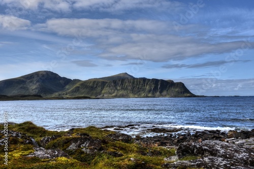 Norwegen, Flakstad, Flakstadöy, Flakstadøy, Ramberg, Lofoten, Nordland, Ryten, Aussicht, Strand, Sandstrand, Skandinavien, Justnesvika, Sandbukta, Bucht