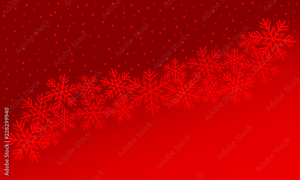 Christmas illustration with snowflakes on gradient background in red colors. Vector graphic illustration. Christmas illustration with snowflakes on gradient background in red colors. Vector graphic illustration.