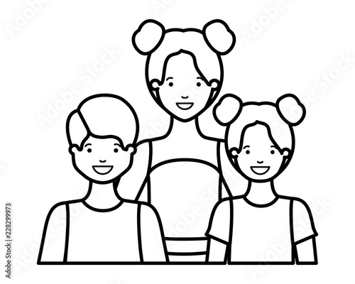 mom with her children avatar character