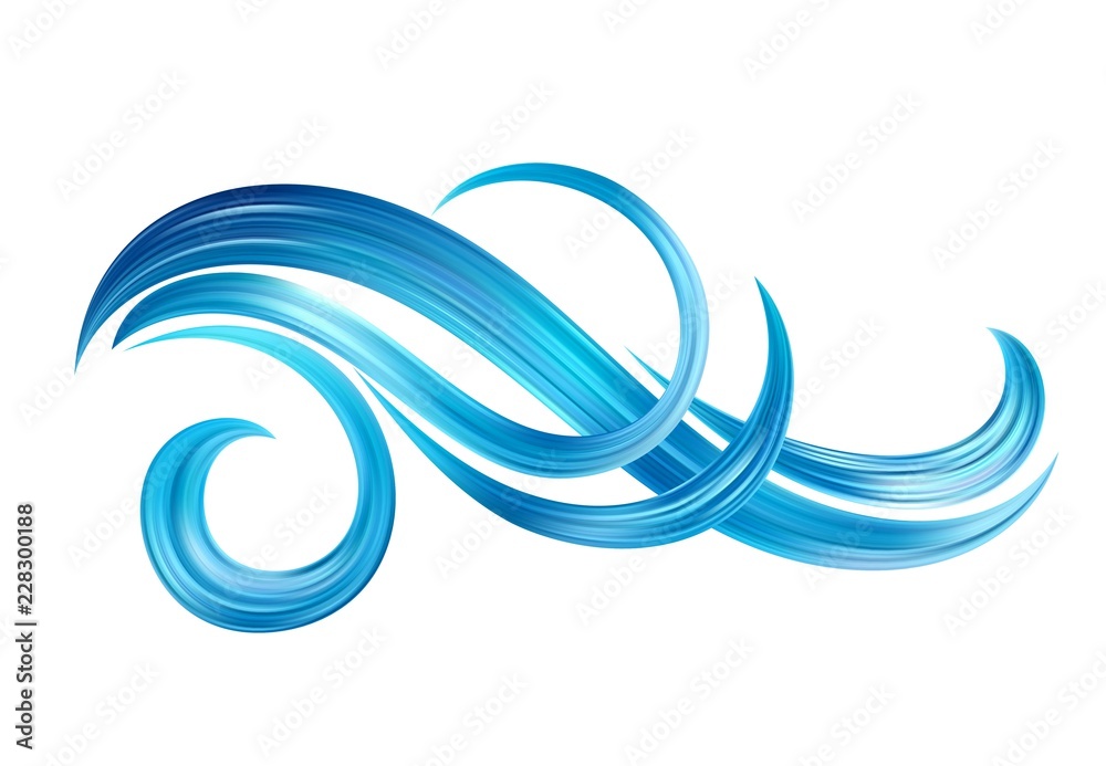 Abstract background with color fantastic waves and floral scrolls. Modern colorful flow poster. Wave Liquid shape. Art design for your design project. Vector illustration