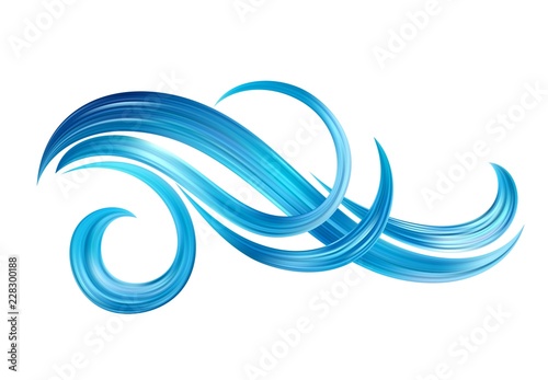 Abstract background with color fantastic waves and floral scrolls. Modern colorful flow poster. Wave Liquid shape. Art design for your design project. Vector illustration