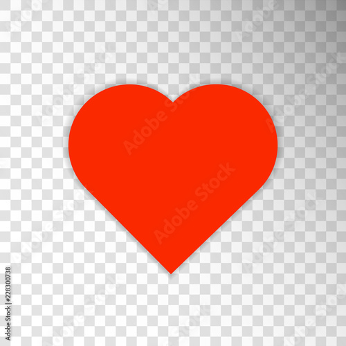 Red heart icon isolated on transparent background. Love symbol heart for t-shirt print  flyer  poster design.