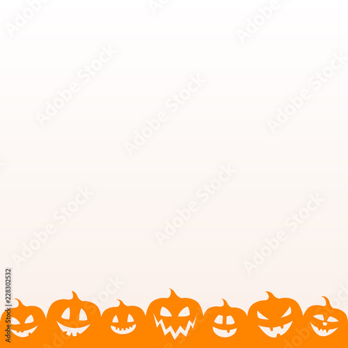 Design of Halloween background with pumpkins and copyspace. Vector.