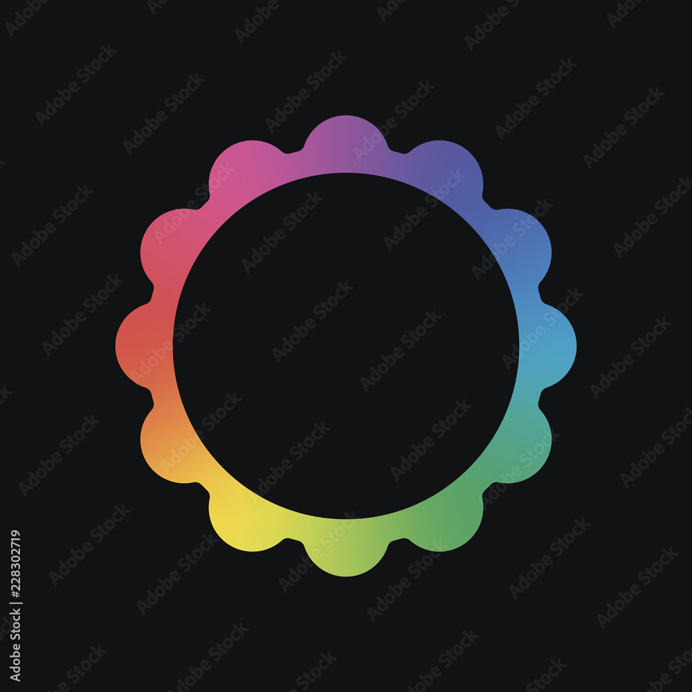 sun. simple icon. Rainbow color and dark background sun. simple icon. Rainbow color and dark background