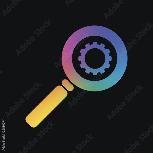 zoon with gear. Rainbow color and dark background