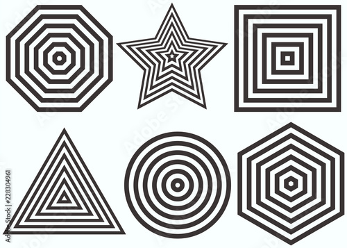 Concentric figures. Vector illustration.