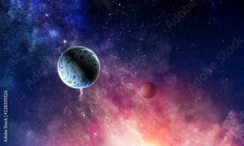 Fototapeta Naklejka Na Ścianę i Meble -  Space planets and nebula