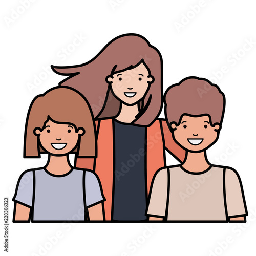 mom with her children avatar character