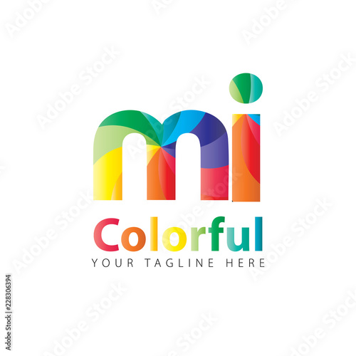 Initial Letter MI Rounded Colorful Design Logo