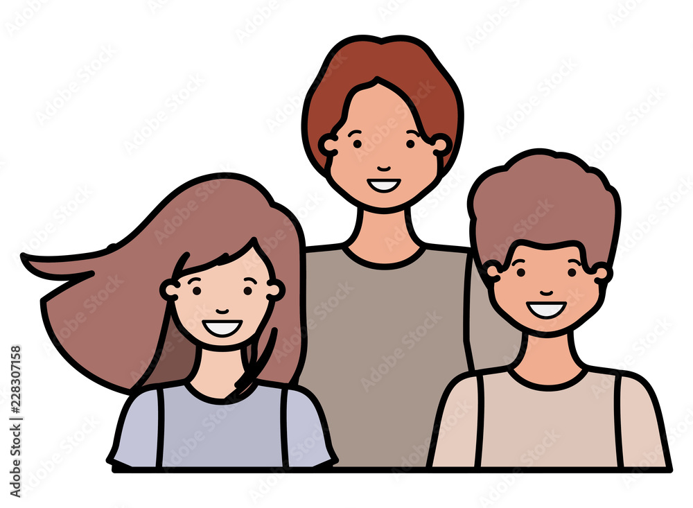 family smiling and waving avatar character family smiling and waving avatar character