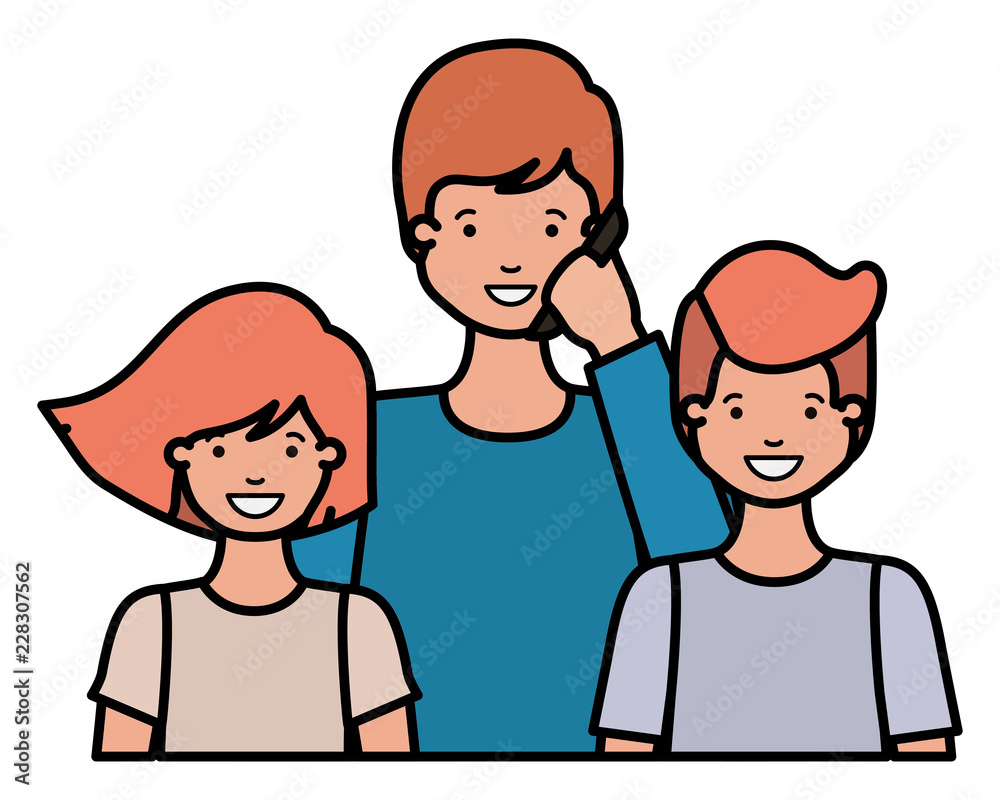 family smiling and waving avatar character family smiling and waving avatar character