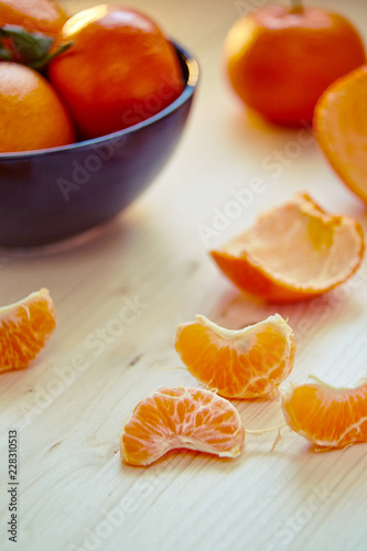 juicy ripe tangerines and oranges