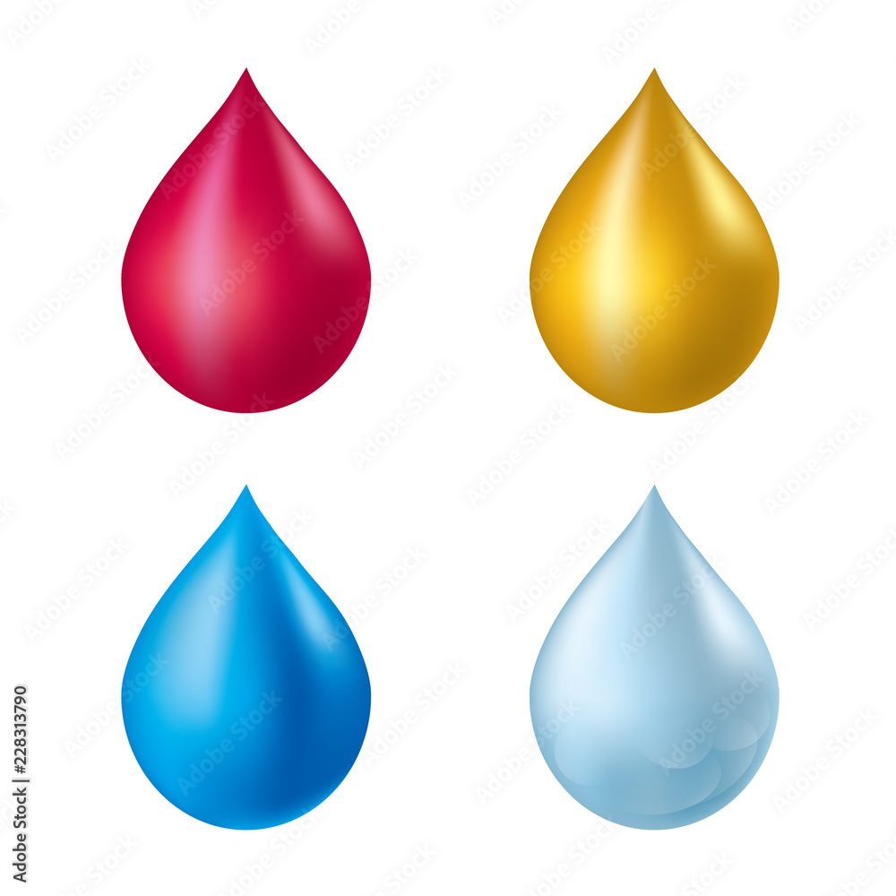 Vector drawn water drops. Isolated on white background Vector drawn water drops. Isolated on white background
