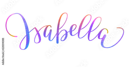 Hand Lettering. Girl's Name - Isabella photo