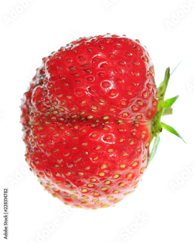 Tableau sur toile One ripe strawberry on a white background