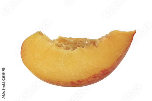 slice of peach isolated
