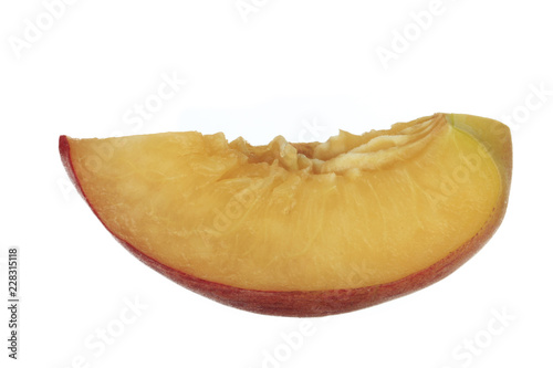 slice of peach isolated