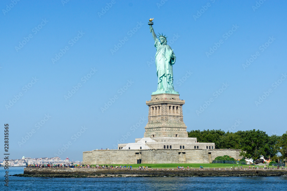  The Statue of Liberty on Liberty Island in New York Harbor, USA. 