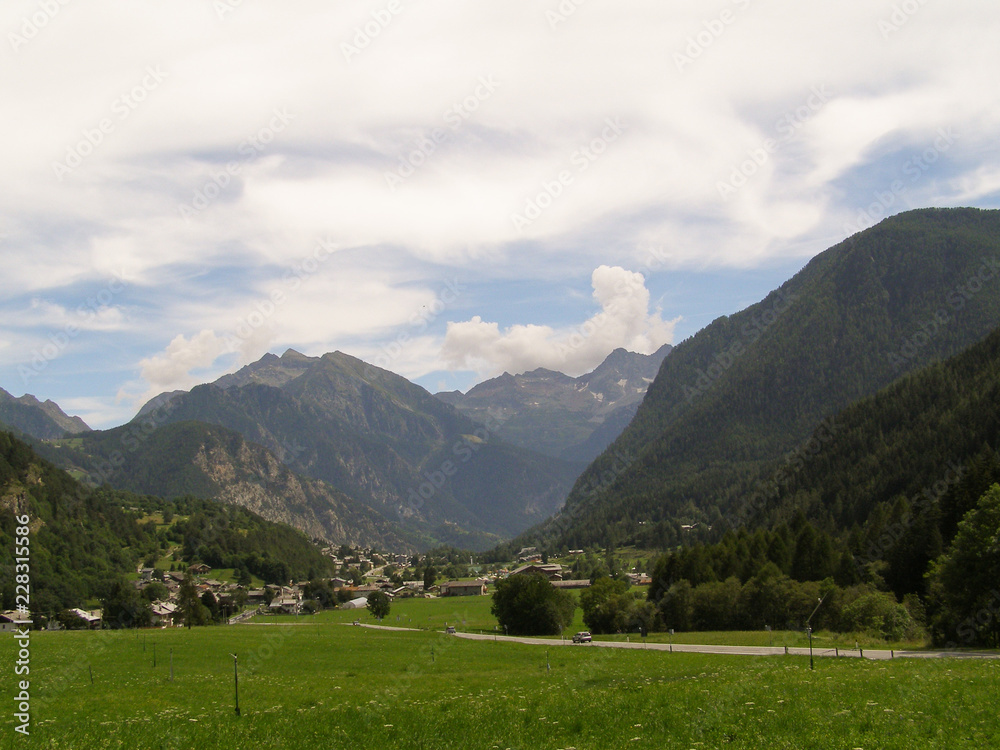Brusson mountains in Aosta Valley