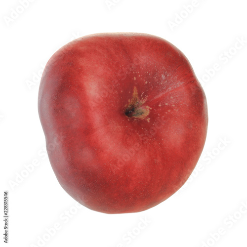 red flat peach isolated on white