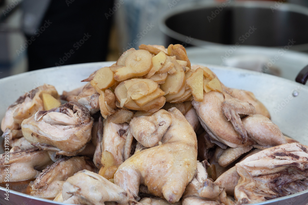 Sesame oil chicken on Street food ,Taipei ,Taiwan Sesame oil chicken on Street food ,Taipei ,Taiwan