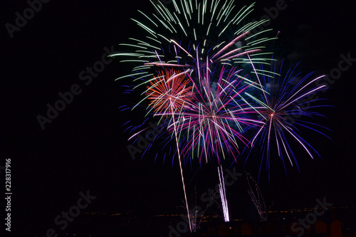 Colorfull fireworks at night, celebration