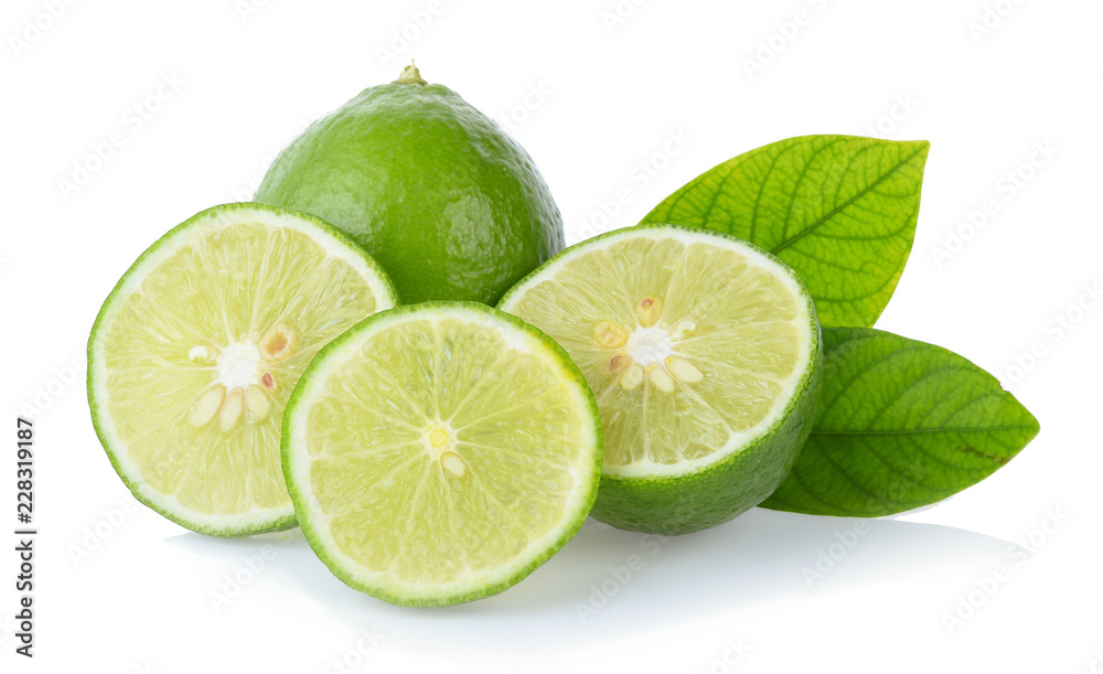 slice of lime isolated on white background slice of lime isolated on white background