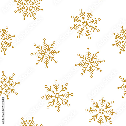 Snowflakes seamless pattern for Christmas packaging, textiles, wallpaper vector illustration.