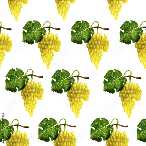 Grape seamless watercolour natural pattern