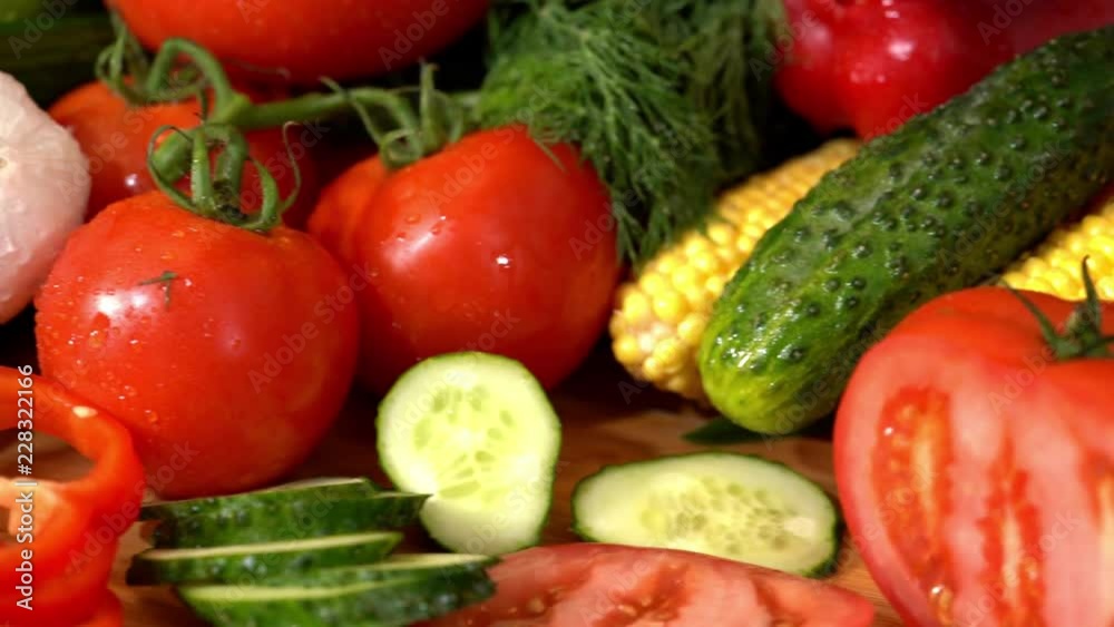 selection of fresh vegetables slow motion selection of fresh vegetables slow motion