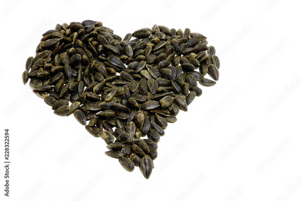 Sunflower seed paste is a heart shape. Sunflower seed paste is a heart shape.