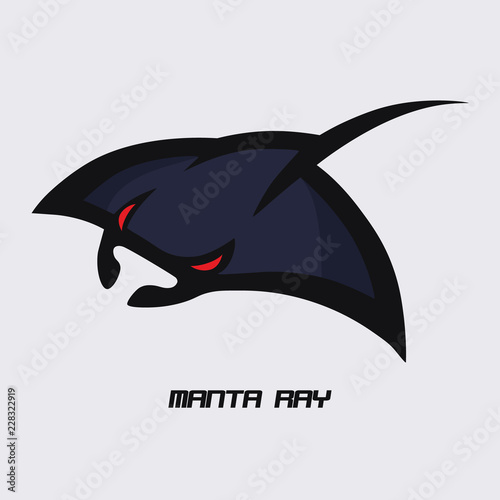 Manta ray colored icon. Vector illustration.