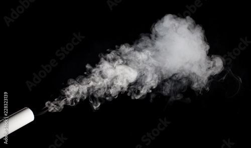 Photography Smoke from a pipe on a black background