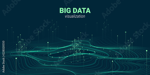 Abstract 3D Big Data Visualization. photo