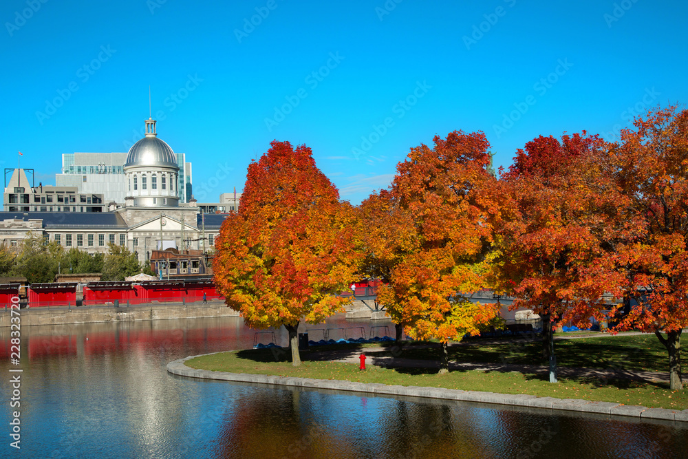 Autumn in Old port of Montreal in Canada