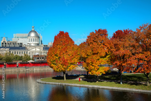 Autumn in Old port of Montreal in Canada photo