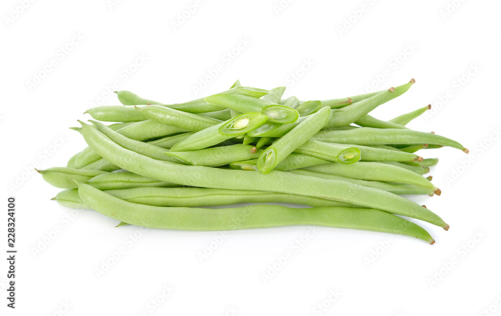 pile of fresh french bean on white background pile of fresh french bean on white background