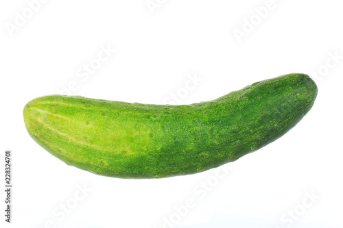 fresh green cucumber isolated on white background