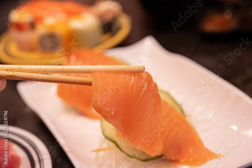 Salmon Sashimi, Japanese food