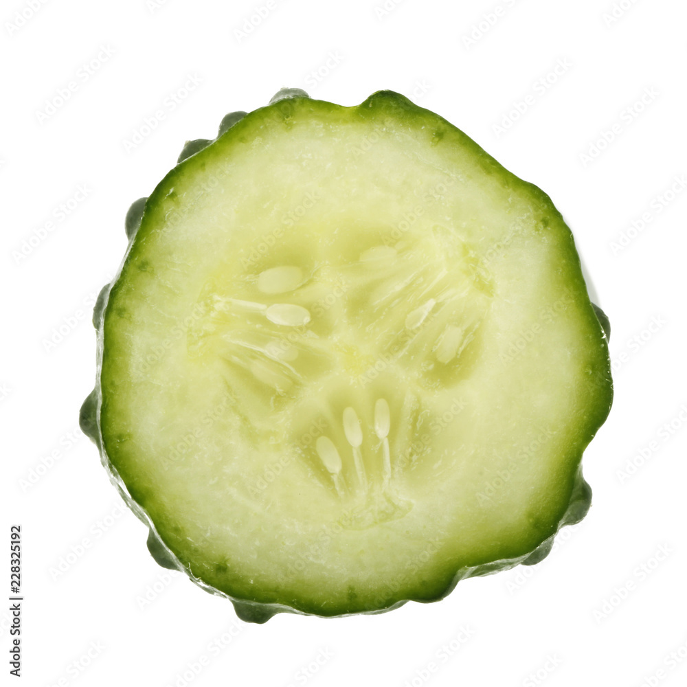 slice of cucumber isolated on white slice of cucumber isolated on white