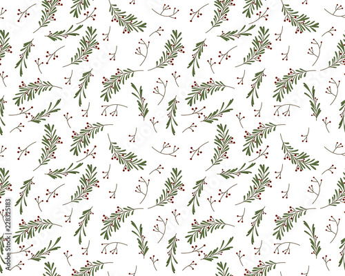 Canvas Print Seamless New Year pattern in vector
