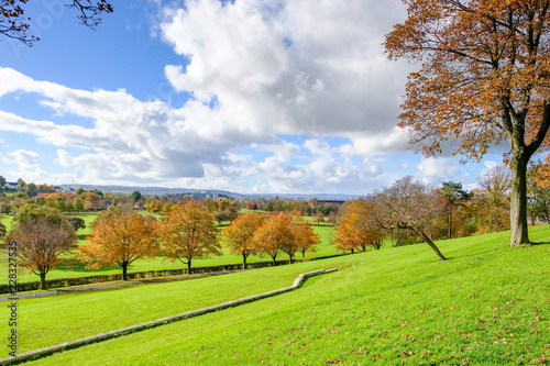 Beautiful Autumnal Colours in Bellahouston Park which is a public park on the South Side of Glasgow, Scotland, between the areas of Craigton, Dumbreck, Ibrox and Mosspark.