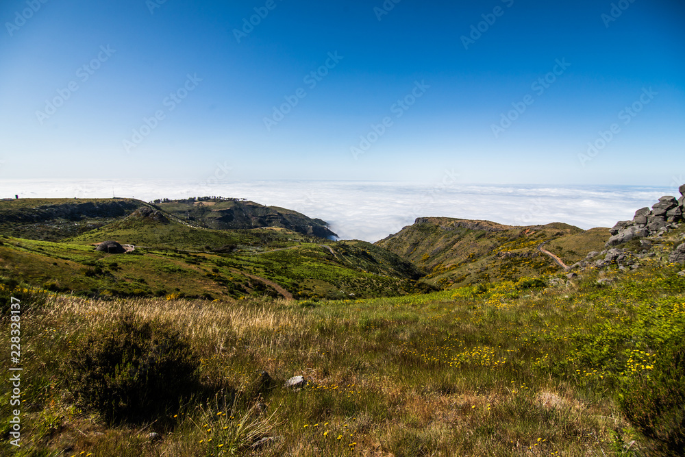 Pico do Arieiro mountain range viewpoint, located in Madeira island, Portugal. Pico do Arieiro mountain range viewpoint, located in Madeira island, Portugal.