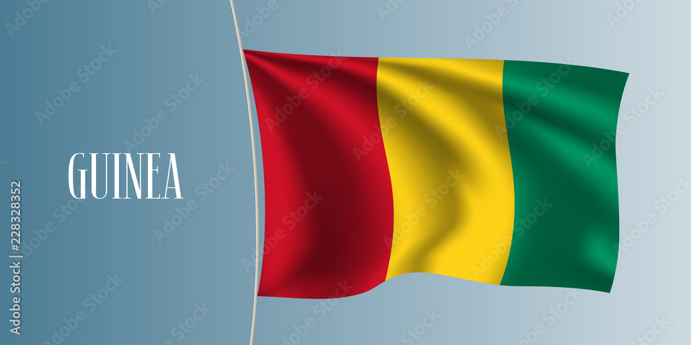 Fototapeta premium Guinea waving flag vector illustration. Iconic design element
