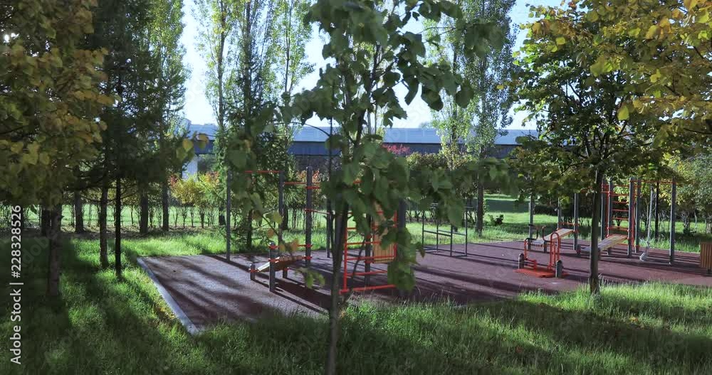 Sports field at dawn