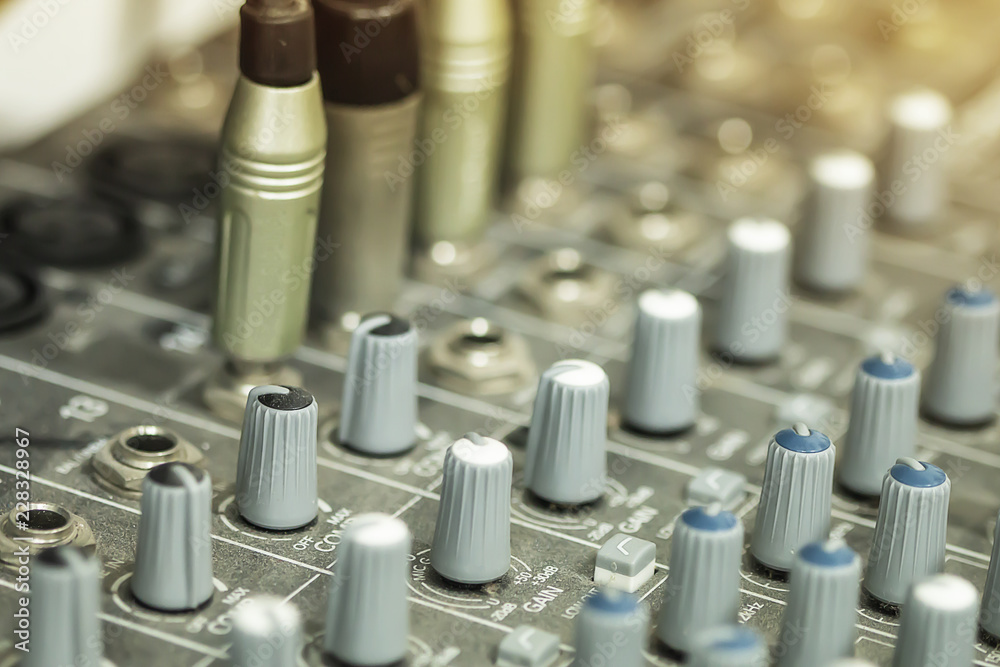 Sound recording studio Music mixer control panel. Sound recording studio Music mixer control panel.