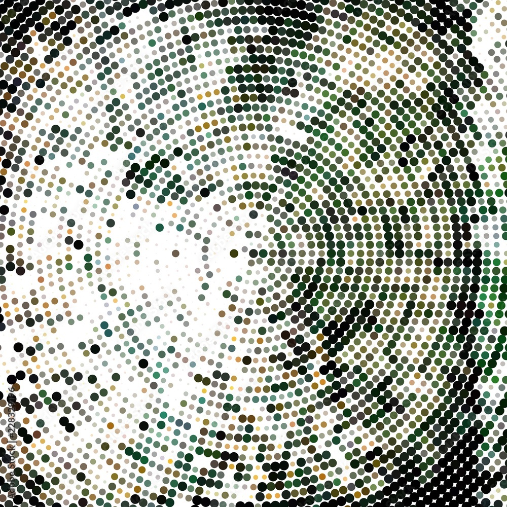 Color radial halftone