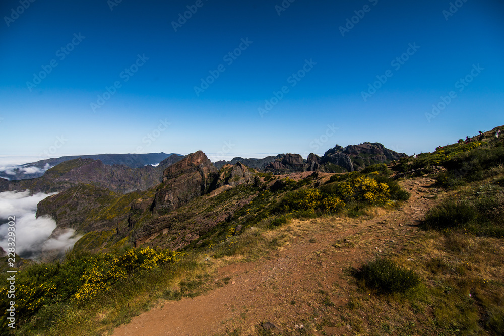 Pico do Arieiro mountain range viewpoint, located in Madeira island, Portugal. Pico do Arieiro mountain range viewpoint, located in Madeira island, Portugal.