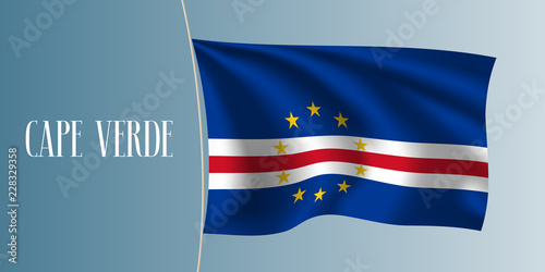 Free Download Cape Verde waving flag vector illustration. Iconic design element - GFXLoad