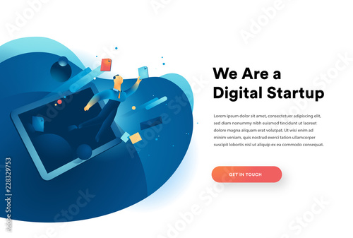 Homepage for a digital startup website